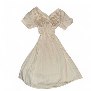 Elegant Cream Embroidered Dress